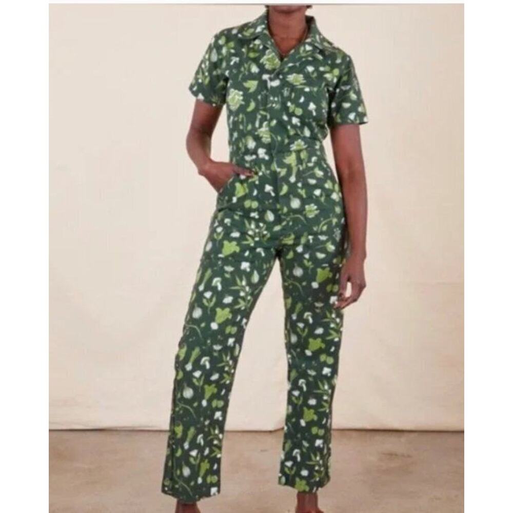 BIG BUD PRESS 3XL Green Cookbook Mushroom Plants Veggies Short Sleeve Jumpsuit
